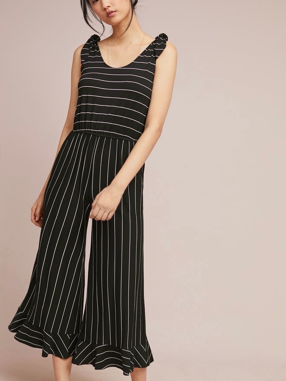 Black and White Stripped Jumpsuit
